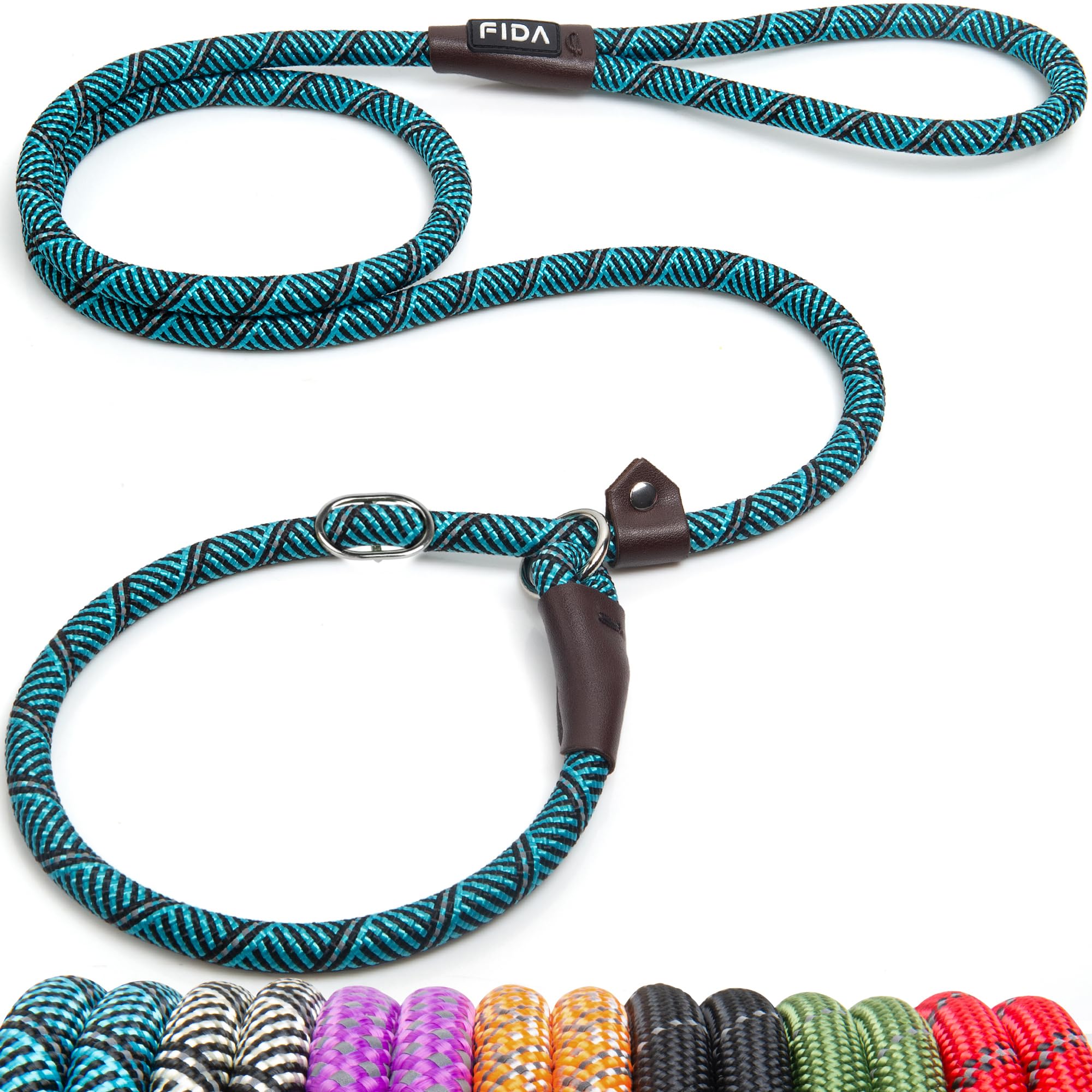 Durable Slip Lead Dog Leash, Heavy Duty Dog Loop Leashes, Comfortable Strong Rope Slip Leash for Large Medium Dogs, No Pull Pet Training Lead with Highly Reflective