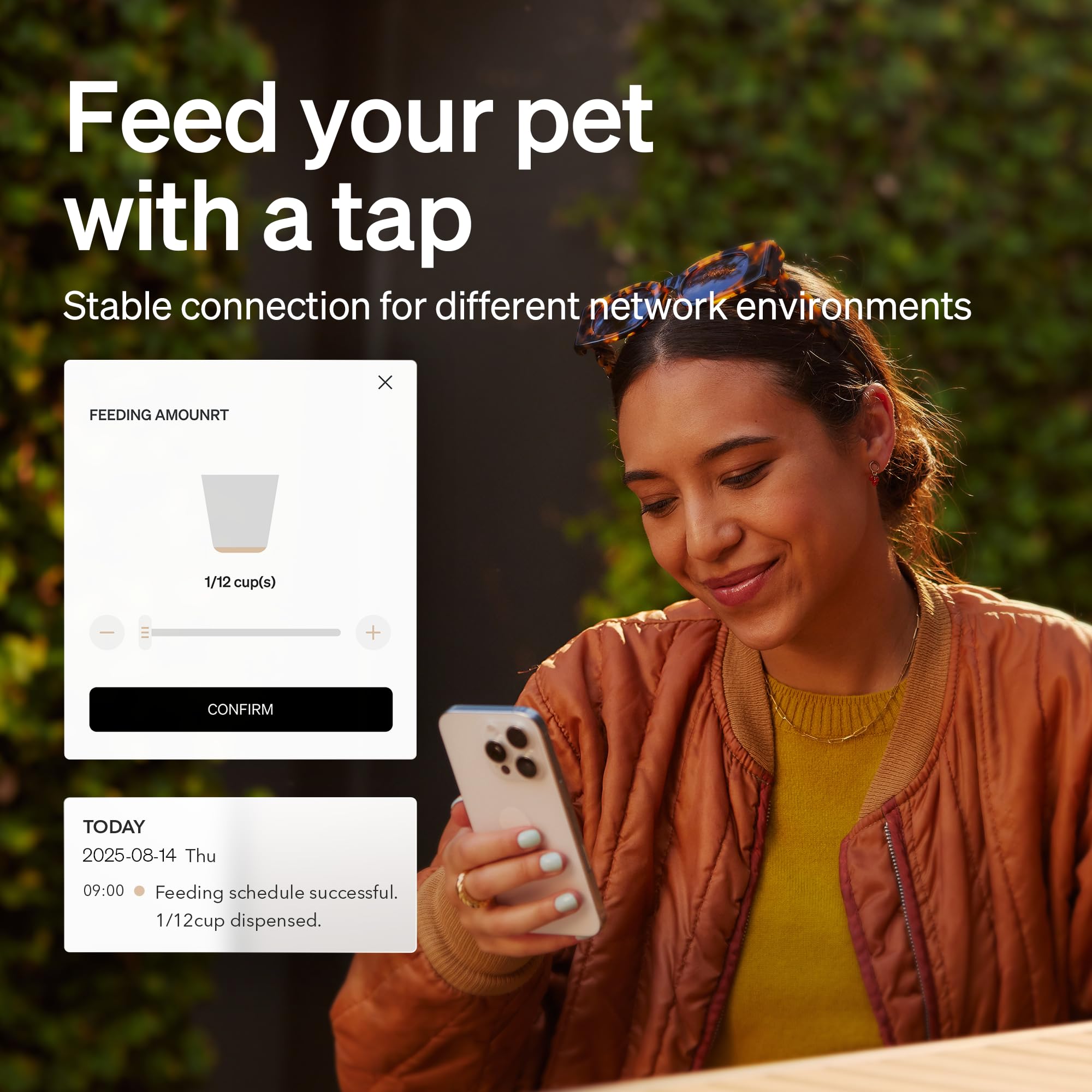 Automatic Dog or Cat Feeder, 5G WiFi Automatic Dog Food Dispenser with Freshness Preservation, 5L Timed Pet Feeder with Low Food Sensor, Up to 10 Meals Per Day,