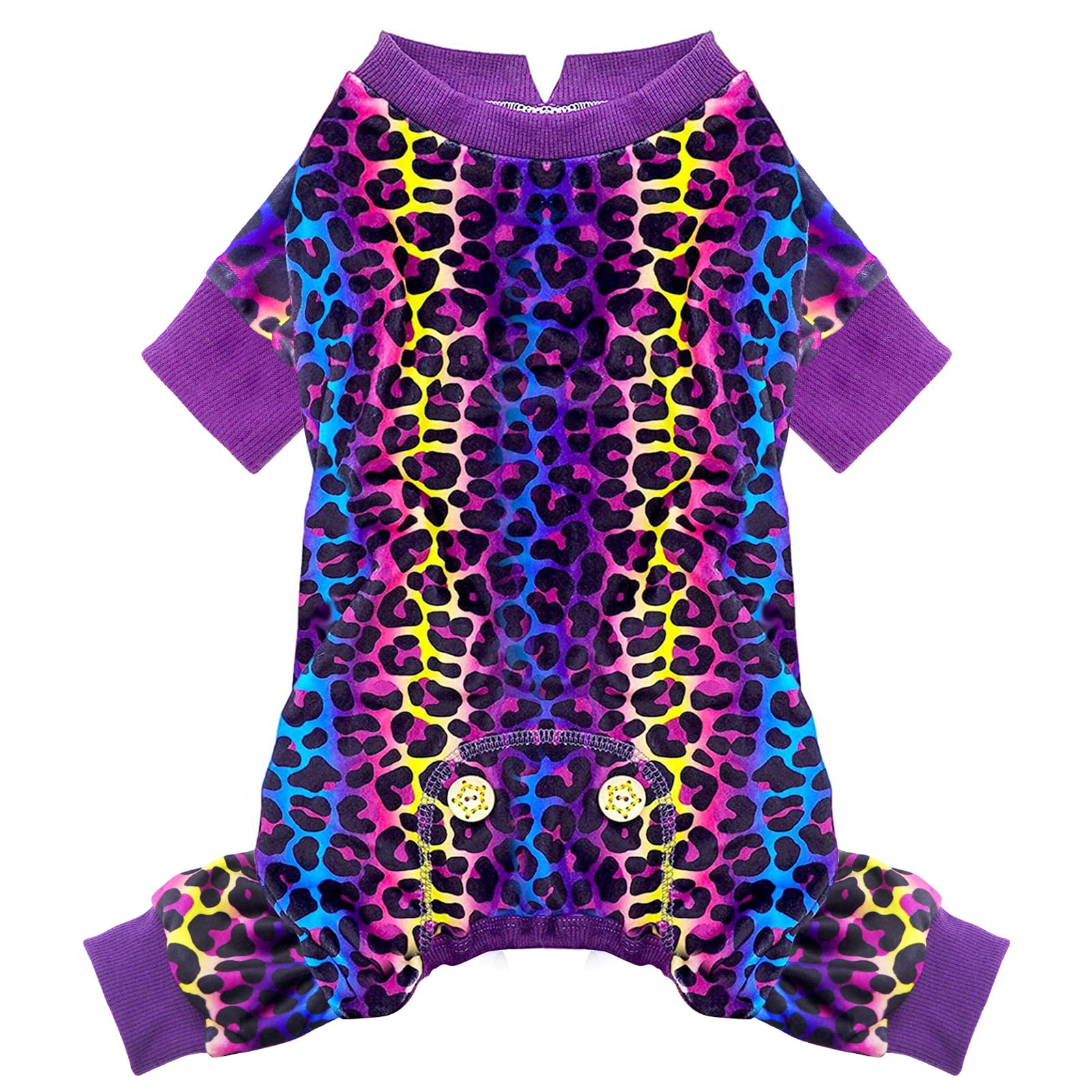 Dog Pajamas Velvet Dog Pajamas Large Sized Dogs Soft Dogs Clothes Pjs with Yellow Ducks Pattern Stretchy Pet Jammies Coat Comfy Pet Onesie Costume