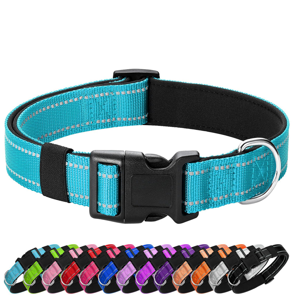 Reflective Dog Collar Padded with Soft Neoprene Breathable Quick Release Basic Dog Collars