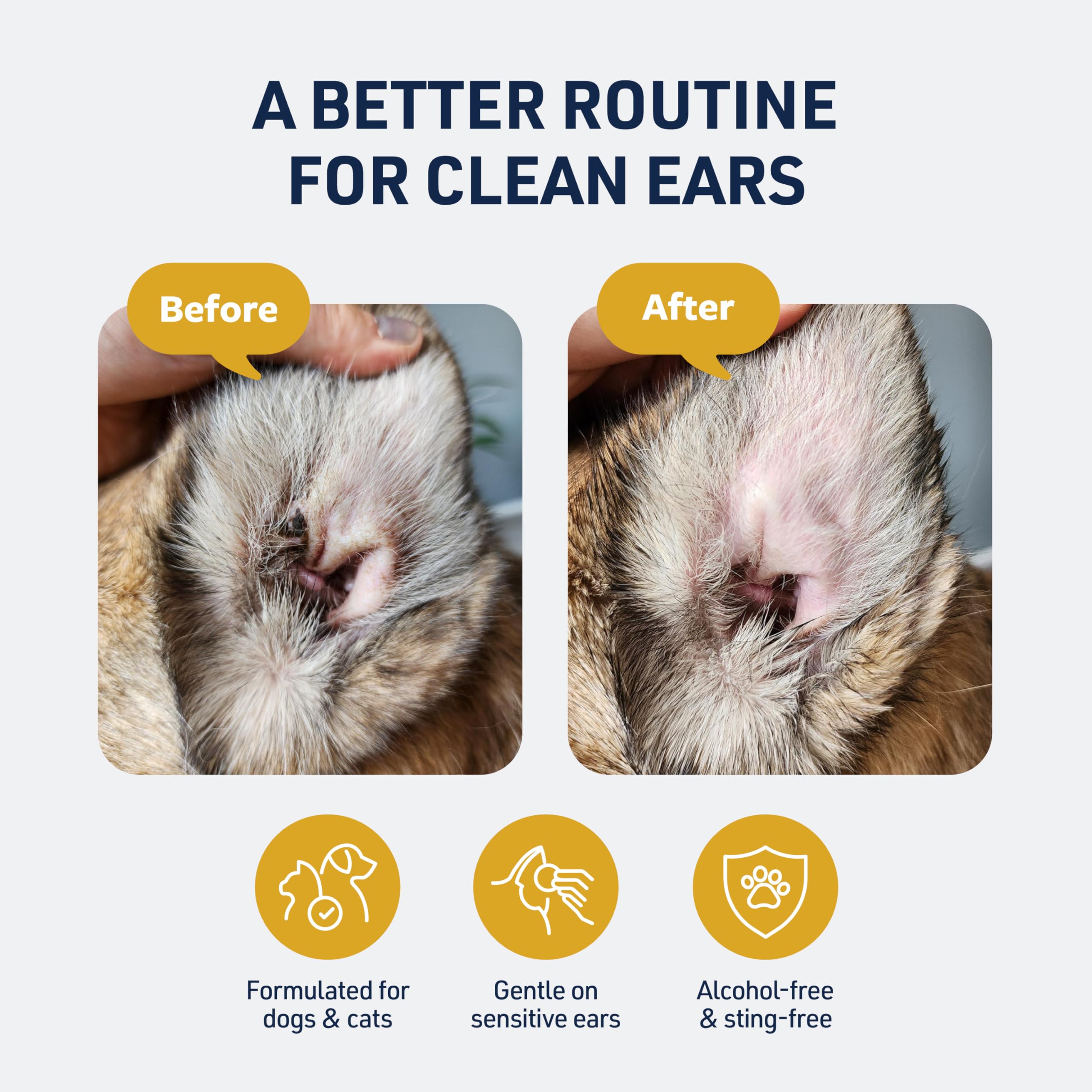 Veterinary Formula Clinical Care Ear Therapy, 8 oz. – Cat and Dog Ear Cleaner – Helps Soothe Itchiness and Clean The Ear Canal of Debris and Buildup