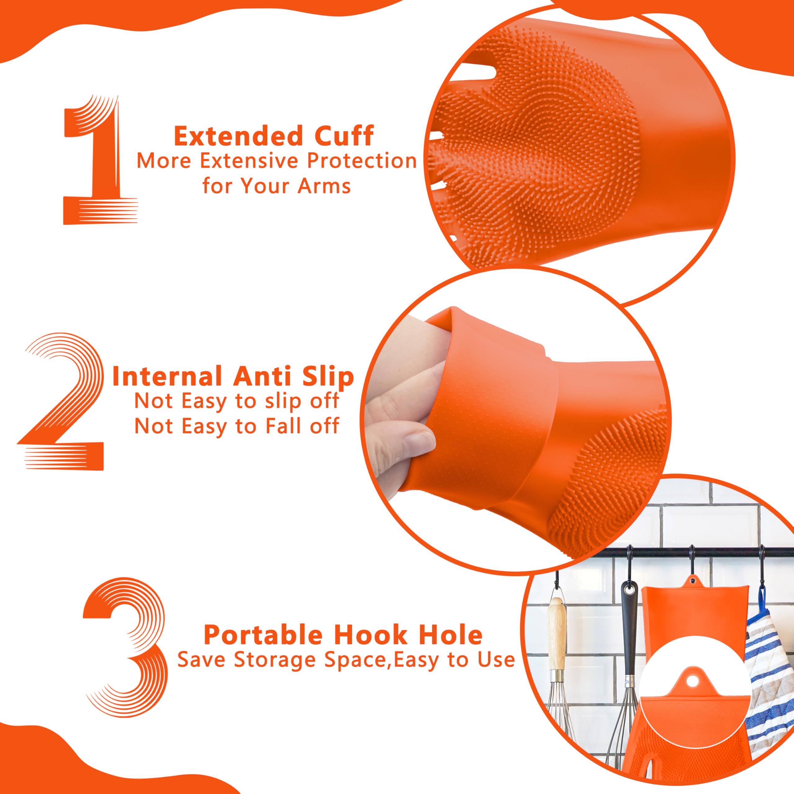 Pet Grooming Gloves—Heat Resistant Dog Washing Gloves with High-Density Teeth, Dog Bath Scrubber with Enhanced Five Finger Design, Silicone Gloves for Dogs and Cats Bathing, Massage (Blue)