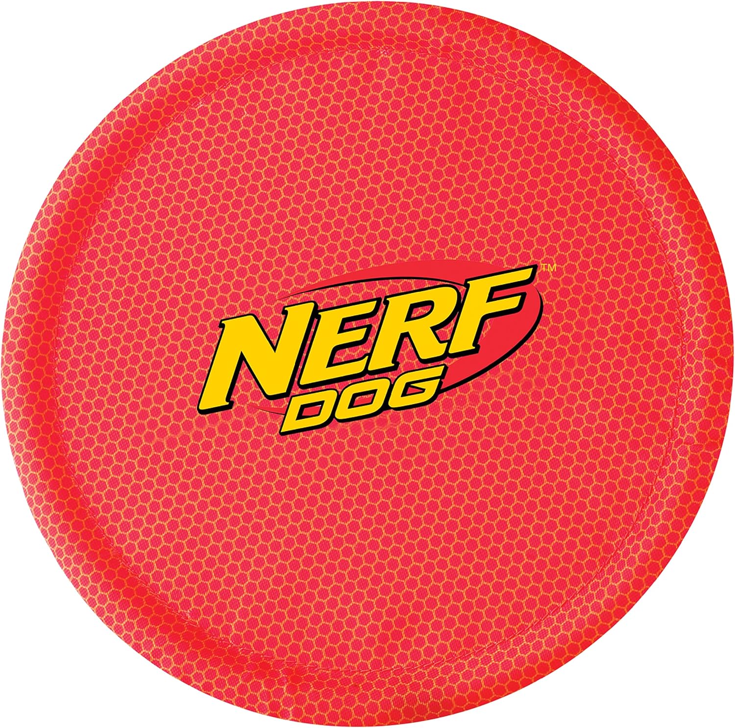 Nerf Dog Nylon Flyer Dog Toy, Flying Disc, Lightweight, Durable and Water Resistant, Great for Beach and Pool, 9 inch diameter, for Medium/Large Breeds, Single Unit, Red