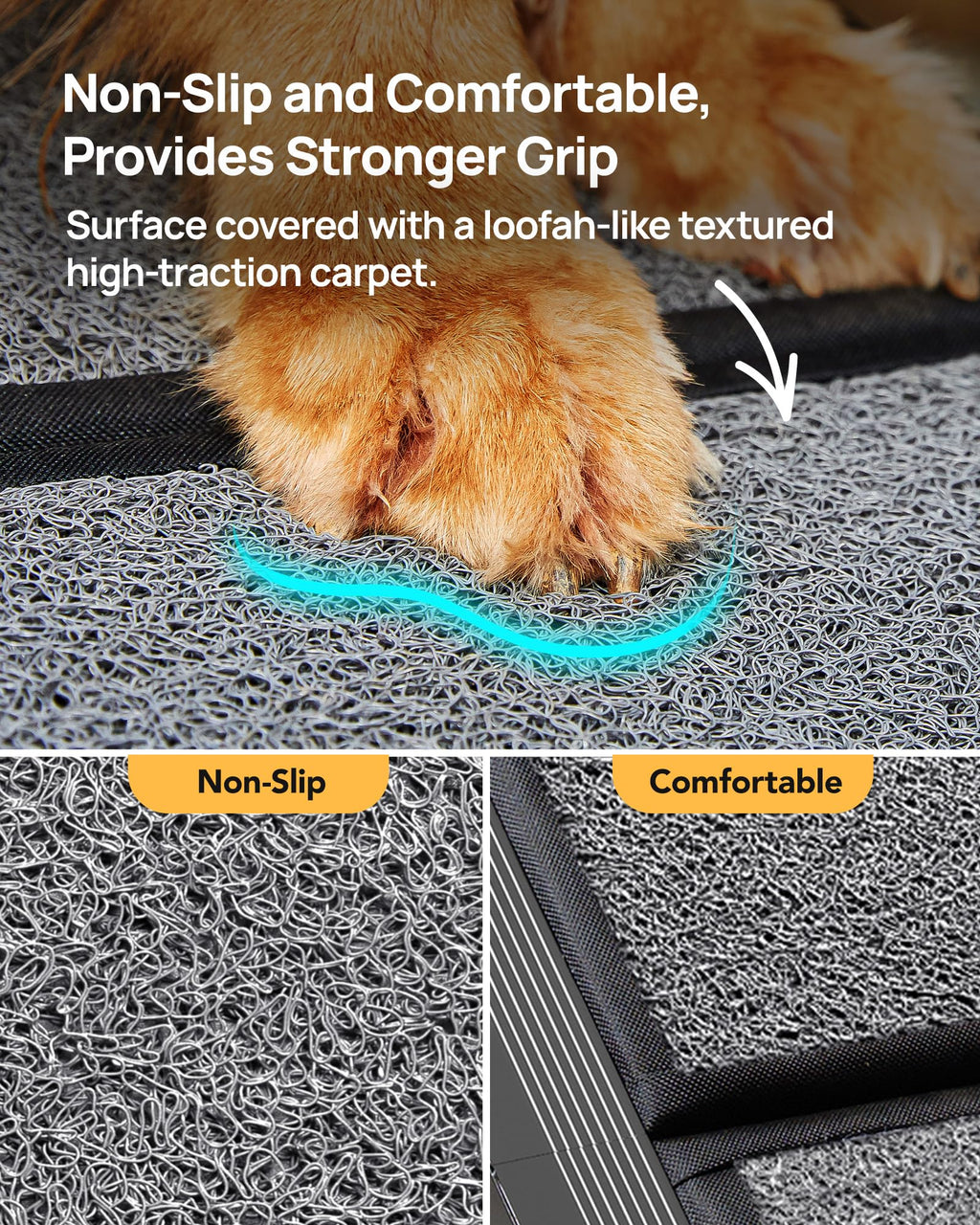 Dog Ramp for Car 63" Long & 17" Wide Portable Dog Ramps for Large Dogs with Non-Slip Rug Surface Dog Car Ramp for SUV Car & Truck, Folding Dog Ramp Up to 250LBS