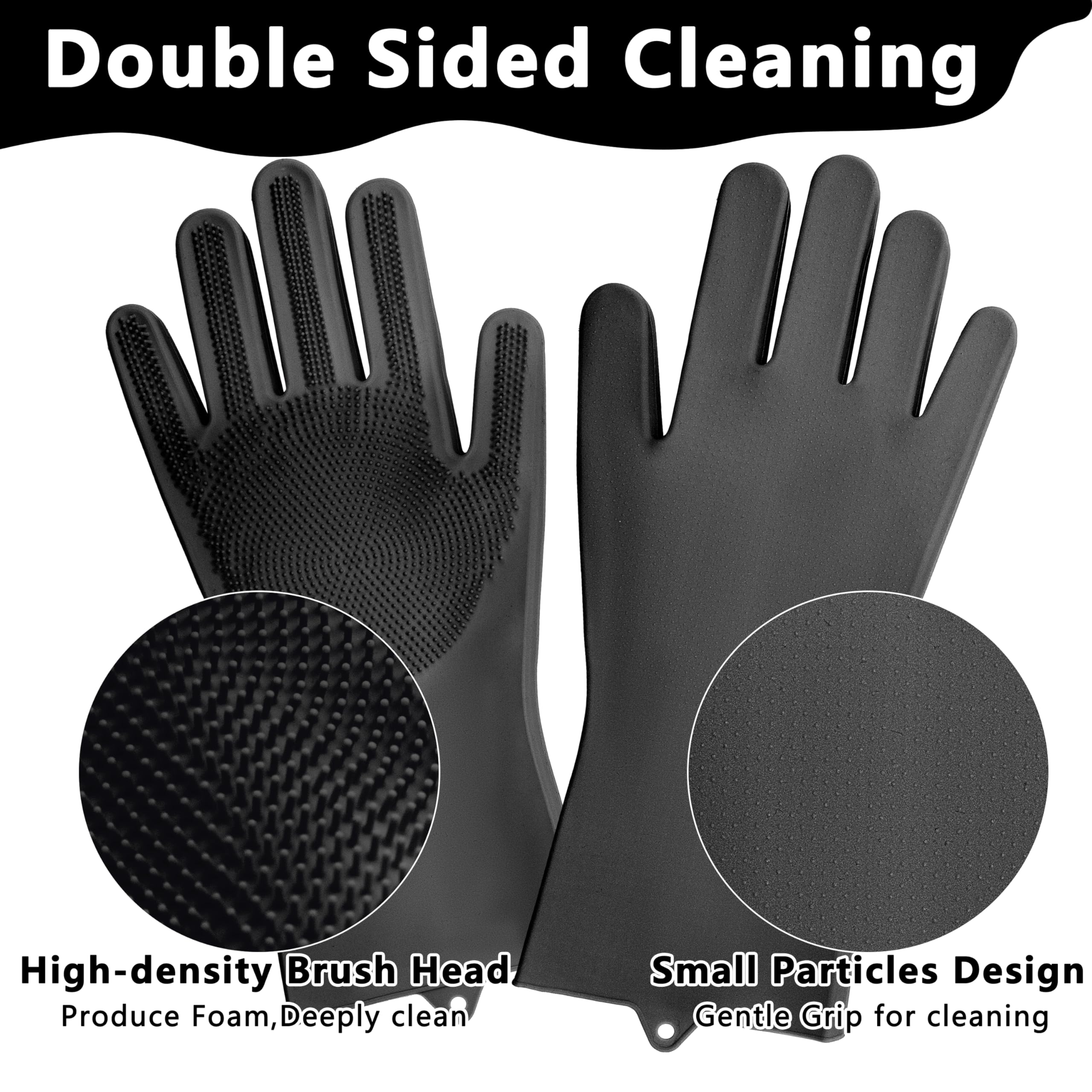 Pet Grooming Gloves—Heat Resistant Dog Washing Gloves with High-Density Teeth, Dog Bath Scrubber with Enhanced Five Finger Design, Silicone Gloves for Dogs and Cats Bathing, Massage (Blue)